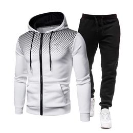 Men's Tracksuits Casual Sports Fitness Suit With Dots Hoodie Sweatshirt Autumn Winter sports Long sleeve trouser Sets G221011