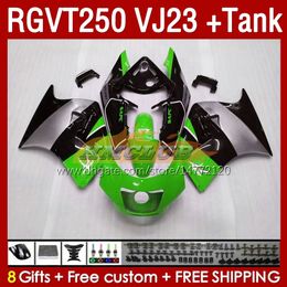 & Tank Fairings Kit For SUZUKI RGVT250 RGV-250CC SAPC 1997-1998 Bodys 161No.155 RGV-250 RGV250 VJ23 RGVT-250 1997 1998 RGVT RGV 250CC 250 CC 97 98 ABS Fairing green stock