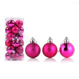 Party Decoration 24pcs 3cm Colorful Christmas Ball Ornaments Plastic Small Balls Xmas Tree Hanging Decor For Holiday Wedding