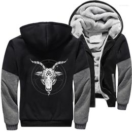 Men's Jackets Satan Goat Head For Men Clothing Thicken Warm Camouflage Jacket Fleece Hooded Coat Oversized Hoodies Sweatshirt Zipper