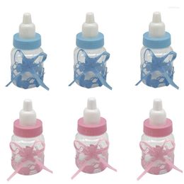 Gift Wrap 6Pcs Blue Pink Mini Baby Bottle Candy Box Gender Reveal Party Decor Boy Girl Happy Birthday Christening Shower Supplie