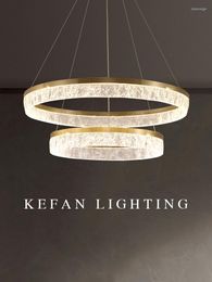 Chandeliers Postmodern Light Luxury Living Room LED Chandelier Simple Bedroom Dining Lamp Designer Model Minimalist Ring