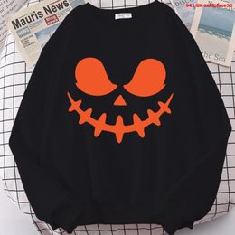 Women's Hoodies Funny Pumpkin Face Cartoon Print Sweatshirt Couple Harajuku Clothing Streetwear Casual Women Oversized