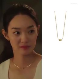 Pendant Necklaces Necklace For Women 2022 Korean Dramas TV Star Simple Single Bead Girl Gift Jewellery Fashion