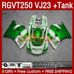 & Tank Fairings Kit For SUZUKI RGVT250 RGV-250CC SAPC 1997-1998 Bodys 161No.142 RGV-250 RGV250 VJ23 RGVT-250 1997 1998 RGVT RGV 250CC 250 CC 97 98 ABS Fairing metal green