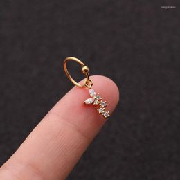 Hoop Earrings 1 PCS Micro Pave CZ Mini Butterfly Star Charm Ear Cartilage Cuff Clip Earring Trendy Gold Colour Steel Piercing Circle