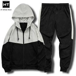Men's Tracksuits Hooded Tracksuit Men Two Piece Set Jogger Autumn Sportswear Zipper Jackets and Pants Casual Sweatshirt Mens Clothing Outfis Male G221011