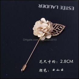 Pins Brooches 9 Colour Flower Lapel Pin Men Suit Brooches Fabric Yarn Button Stick Brooch For Wedding 618 Q2 Drop Delivery 2022 Jewel Dhby3