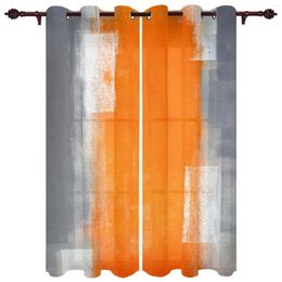 Curtain Orange Grey Abstract Texture Curtains For Bedroom Kids Room Living Window Luxury Kitchen