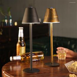 Table Lamps Nordic Wrought Lamp Metal Iron Touch Dimming Wireless Lighting Atmosphere Led Light Eye Protective Bar Living Room Bedroom