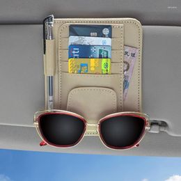 Car Organiser Glasses Storage Sun Visor Point Pocket Pouch Bag IC Card Holder Clip Stowing Tidying Auto Accessories