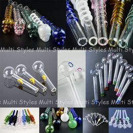 Hot Water Pipe Colourful Pyrex Glass Oil Burner Pipes Mini Small Handful Dab Rigs Nail Pipe Smoking Accessories DHL