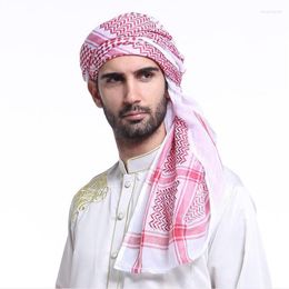 Bandanas Muslim Arabian Headscarf Multifunction Keffiyeh Shemagh Scarf Military Tactical Turban Praying Hat Plaid 140 140cm