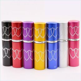 Essential Oils Diffusers 10Cc 10Ml Refillable Portable Minuble Love Heart Per Bottle Traveller Aluminium Spray Sample Empty Containers Otx7G