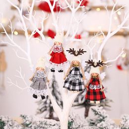 Christmas Decorations Antler Angel Plush Doll Home Party Tree Decoration Hanging Ornament