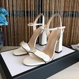 2022 luxury Designer Slide Women 'S Sandals 35-42 Luxury Custom Logo Leather Super High Heel