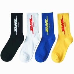 Socks Hosiery Unisex Mens Crew Cotton Socks DHL Express Hip Hop Socks Style Letter Print Hipster Men Woman Skaterboard Fashion Sock T221102