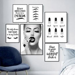 Canvas painting Eyelash Extension Guide Print Poster Lash Extensions Eyebrow Makeup Form Beauty Salon Wall Art Paintings Decor Eyelash Technician Picture