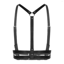 Belts Gothic Punk Bra PU Leather Lingerie Men And Women Sexy Body Bondage Garters Harness Belt Crop Tops Suspender Chest Cage