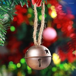 Party Supplies Christmas Tree Ornaments Metal Bells Noel Decor Jingle Rose Gold Iron Home Hanging Pendant Festive DIY Crafts