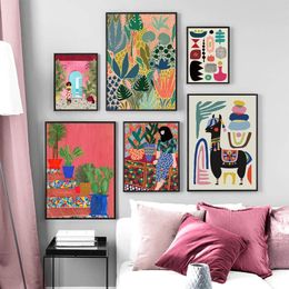 Modern Multicoloured Abstract Garden PLants Paintings Wall Art Canvas Painting Picture Posters and Prints Gallery Aisle Unique Home Decor