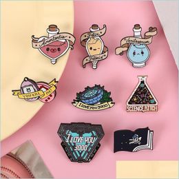 Pins Brooches Hard Enamel Brooches Pin Creative Cartoon Potion Bottle Recreational Hines Astronaut Book Badge Jewellery Brooch Wholes Dh6Kd