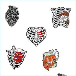 Pins Brooches Heart Skl Enamel Brooches Pin For Women Fashion Dress Coat Shirt Demin Metal Funny Brooch Pins Badges Promotion Gift Dhzy7