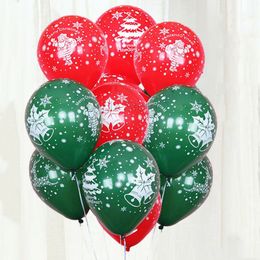 12 inch Christmas Latex Balloon Santa Claus Snowflake Balloons Xmas Party Balloon TH0568
