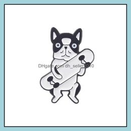 Pins Brooches Customized Hard Enamel Brooch Alloy Jewelry For Women Cartoon Cute Skateboard Firewood Dog Funny Animal Lapel Pin And Dhngs