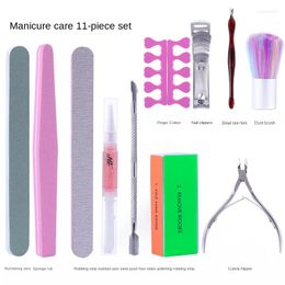 Nail Art Kits Tool Kit Manicure Set Dead Skin Remover Cuticle Pusher Clippers Files Buffer Sanding Cleaning Brush Scissors