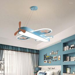 Chandeliers Modern Blue Pink Aircraft LED Chandelier For Bedroom Living Dining Children's Baby Room Nursery Nordic Indoor Decoration