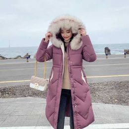 Women's Down Parkas Coats Parka Women Fashion Fur Winter Puffer Jacket Cotton Padded Warm Thicken Ladies Long Coat Womens Jackets Plus Size T221011