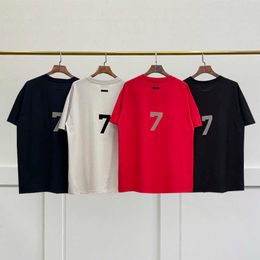 Men's T-Shirts New T-shirt FG Season 7 Main Line Loose Flocking Print Neutral Short Sleeve Oversized Hip Hop Street T-shirt T221006