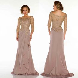 Mother of the Bride dresses Floor length sconces long chiffon with sleeves for weddings NEW IN