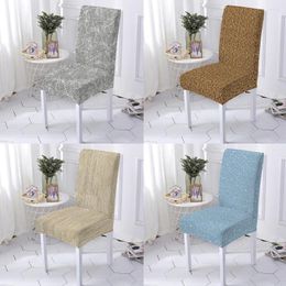 Chair Covers Plain Jacquard Texture Printed Party Printing Fabric Seat Cover Elastic Material Chaise Removable 1/2/4/6Pcs