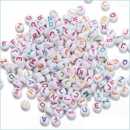 Other Other 360/720Pcs Mixed Letter Acrylic Beads Round Flat Alphabet Loose Spacer For Bracelet Necklace Accessory Jewellery Making Di Dhvbk