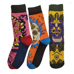 Men's Socks Horror Skull Autumn Winter Movie Character Crazy Funny Novelty Fashion Hip Hop Skateboard Knitted Sports Sock