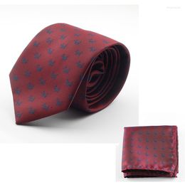 Bow Ties GUSLESON Silk Tie Set 7cm Men Hanky Handkerchief And Necktie Man Corbatas Hombre Floral Slim Wedding Cravate Homme