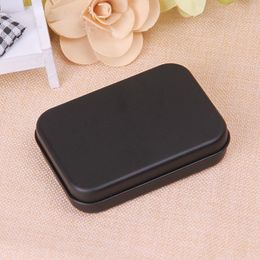 Rectangle Tin Box Black Metal Container Tin Boxes Candy Jewellery Playing Card Storage Boxes Gift Packaging RRE14921