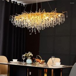 Chandeliers Modern Crystal Chandelier For Living Room Gold Chrome Ceiling Pendant Lights Dining Bedroom Light Fixtures