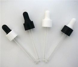 Storage Bottles 20-300pcs 18/410 Essential Oil Cap White/black Plastic Cover Dropper Lid Glue Head With Glass Pipe 5-100ml