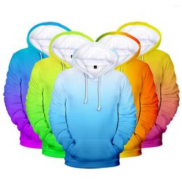 Men's Hoodies Custom Colourful Gradient Hoodie Men/women Green 3d Men's 2022 Cap Sweatshirts Solid Colour Hoody Sportwear Clothes