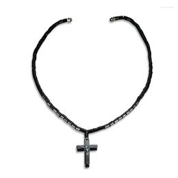 Pendant Necklaces Black Hematite Magnetic Therapy Cross Necklace Neck Pain Relief Jewellery