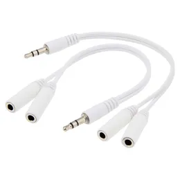 3.5mm 1 Male to 2 Dual Female Cables Y Splitter Headset Jack Audio Cable Adapter For Earphone Headphone