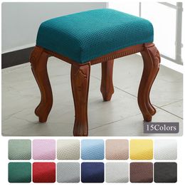 Chair Covers Solid Colour Dressing Table Stool Cover Spandex Elastic Jacquard Slipcover Removable Anti-dirty Kitchen