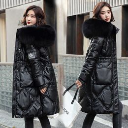 Women's Down Parkas Winter Women's Cold Coat Parkas Super Hot Hooded Long Padded Jacket Fur Collar Loose Korean Fashion Cheap Wholesale Jacket T221011