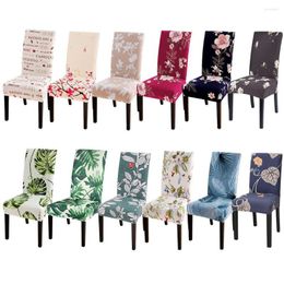 Chair Covers 1/2/4/6Pcs Floral Printed Elastic Chairs Cover Spandex Washable Slipcovers For Wedding Dining Room Seat Funda Silla