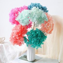 Decorative Flowers Hydrangea Silk Heads Ivory White Full Artificial With Stems For Wedding Home Party Baby Shower Decor