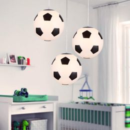 Pendant Lamps Novelty Kids Lights Bedroom Children Football Basketball Hanging Room Lighting Fixture Modern Cute Decoration