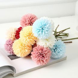 Decorative Flowers 1/3/5PcsBunch Artificial Flower Bouquet Silk Dandelion Ball Fake DIY Home Widding Decoration Valentines Day Gifts